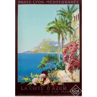 Vintage Poster La C Te D Azur Le Cap Martin By Julien Lacaze