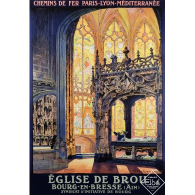 Vintage Poster Eglise De Brou Bourg En Bresse Plm By Lacaze