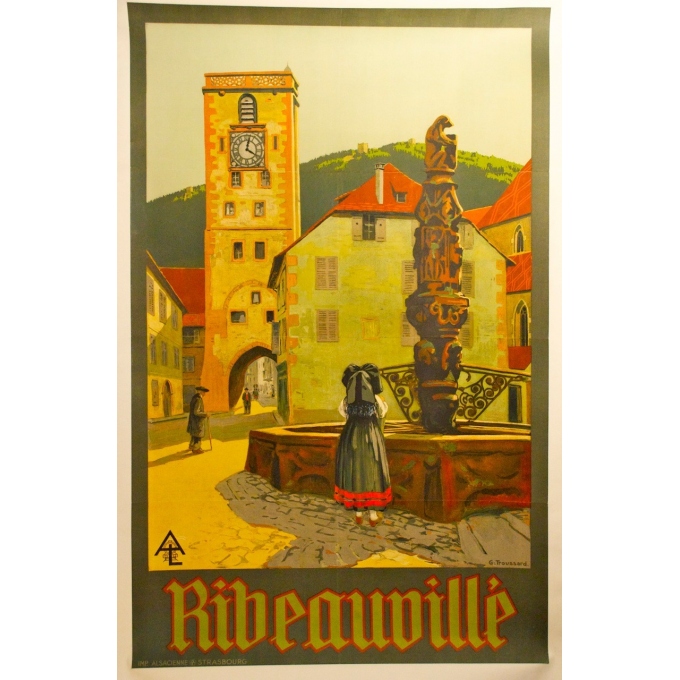 Ribeauville original poster signed by Troussard Eastern France