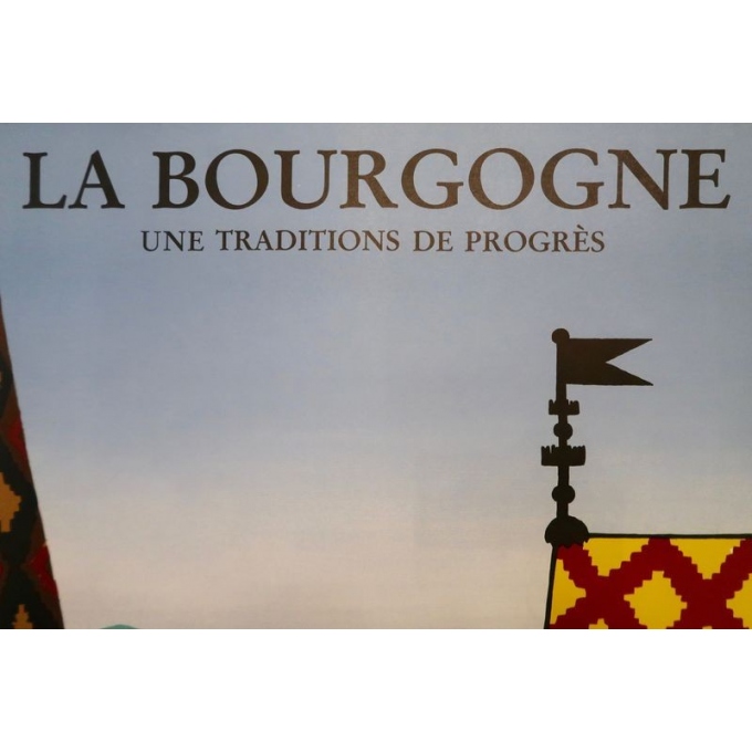 Original poster of Bernard Villemot - 1980, La Bourgogne. 30.3 by 47.2 inches - Vue 5