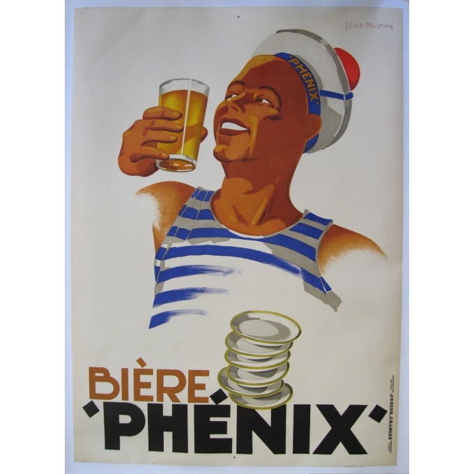 Original Vintage Poster Of Bière Phénix 1930 Beer Phenix 