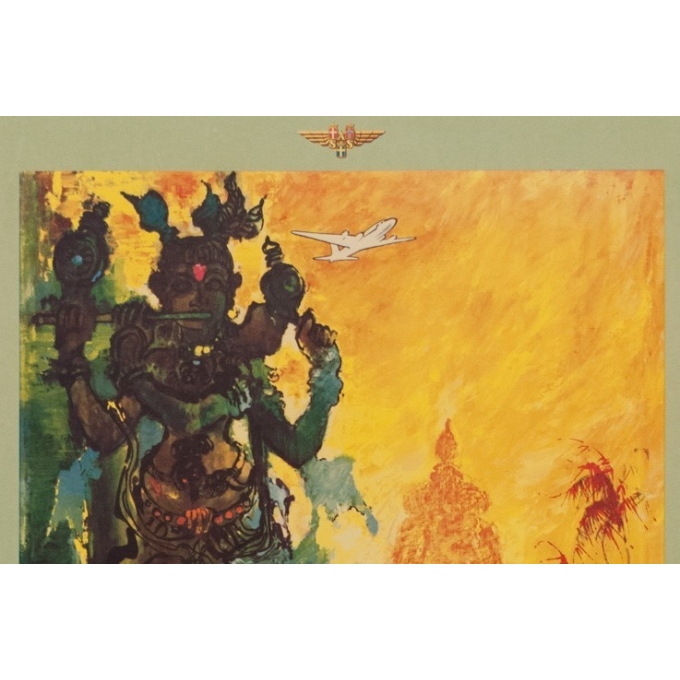 Affiche original voyage - India - Nielsen - 1965 - 97.5 par 60 cm - Vue 2