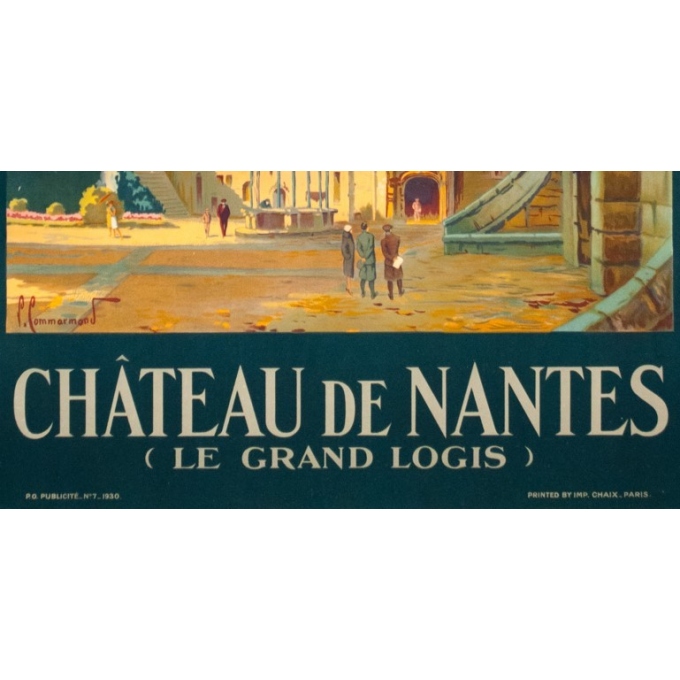 Vintage travel poster - Pierre Commarmont - 1930 - château de nantes - 39.4 by 24.6 inches - view 4