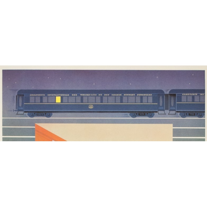 Affiche ancienne de voyage - Pierre Fix masseau  - 1980 - Venise-simplon-Orient express - 98.5 par 62.5 cm - vue 2