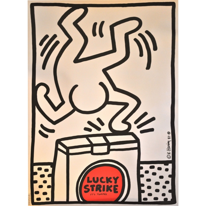 Affiche originale Lucky Strike (Ressort) Harring. Elbé Paris.