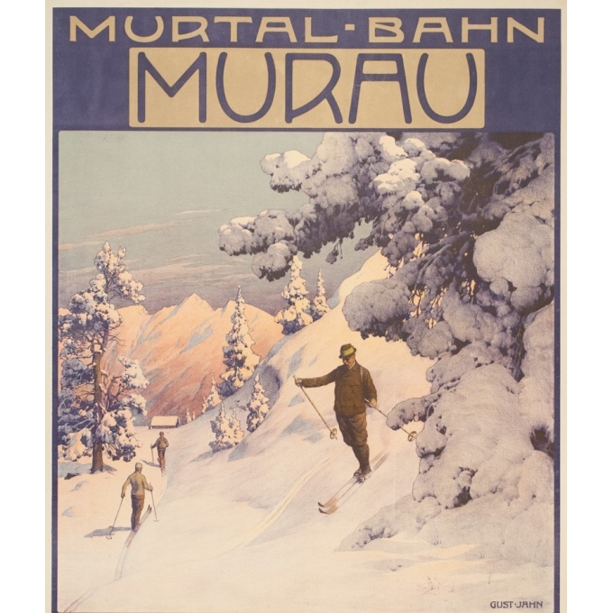 Affiche ancienne de voyage - Gustave Jahn - Circa 1900 - Murau - 103 par 68 cm - 2