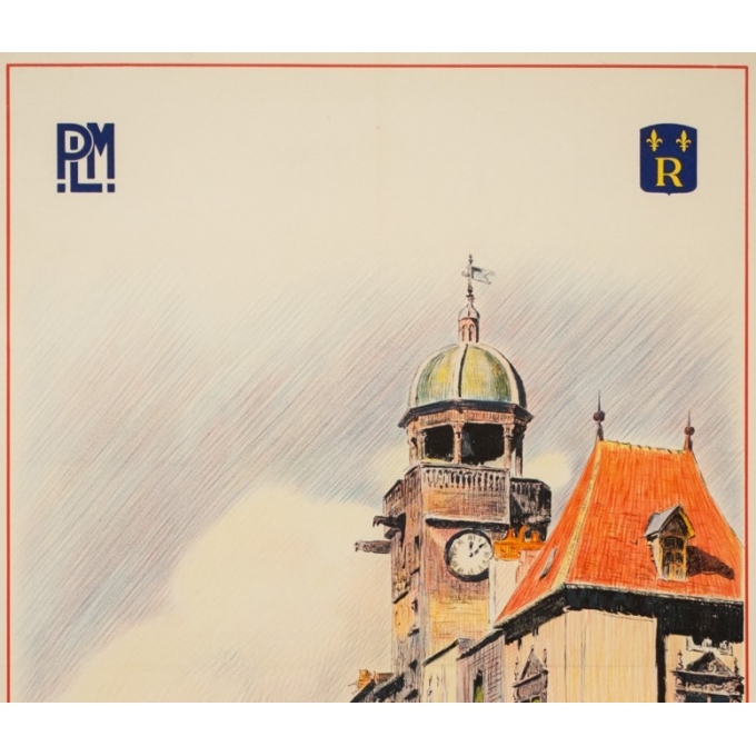 Affiche ancienne de voyage - Ch Tasseny - Circa 1930 - Riom Auvergne - 101.5 par 63 cm - 2