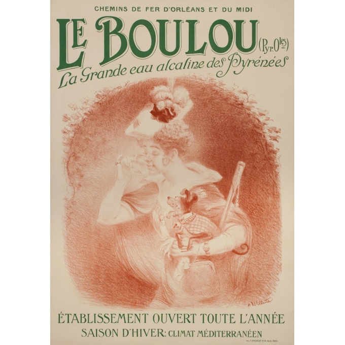 Vintage travel poster - Villette - Circa 1895 - Le Boulou - 41.5 by 29.5 inches