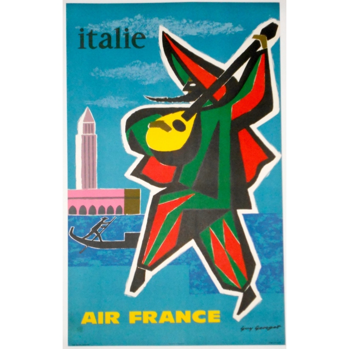 Affiche originale AIR FRANCE Italie. Elbé Paris.