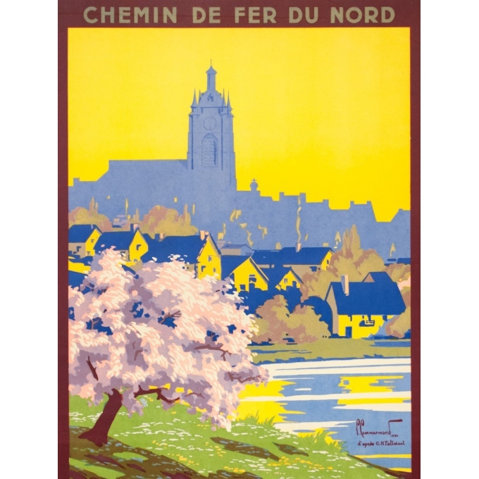 Vintage travel poster - Pierre Commarmont - 1930 - Avesnes - 39.8 by 24.4 inches - 2