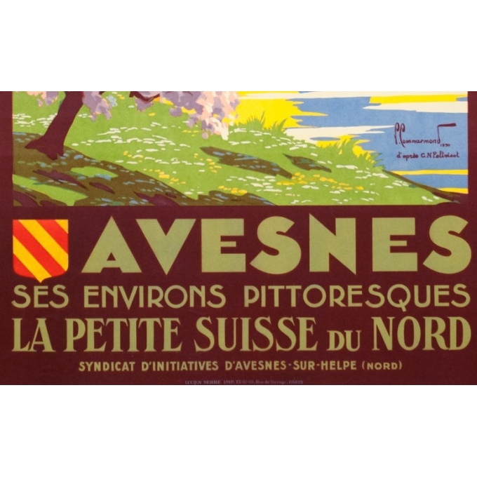 Vintage travel poster - Pierre Commarmont - 1930 - Avesnes - 39.8 by 24.4 inches - 3