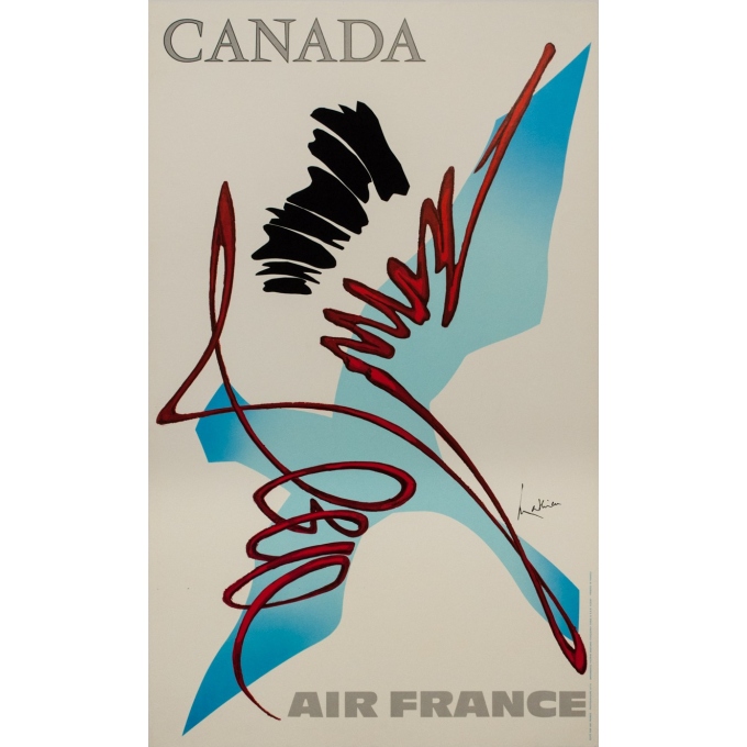 Affiche ancienne de voyage - Mathieu - 1968 - Air France Canada - 100 par 60 cm