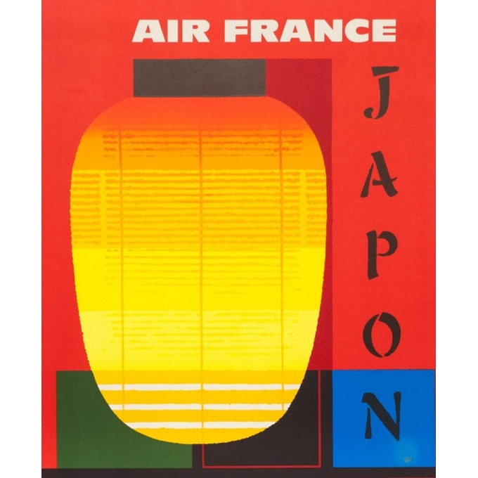 Affiche ancienne Air France Japon de Nathan 1964