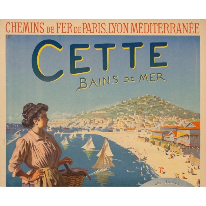 Vintage travel poster - Roussy - Circa 1910 - Cette Sètes Languedoc PLM - 41.9 by 29.5 inches - 2