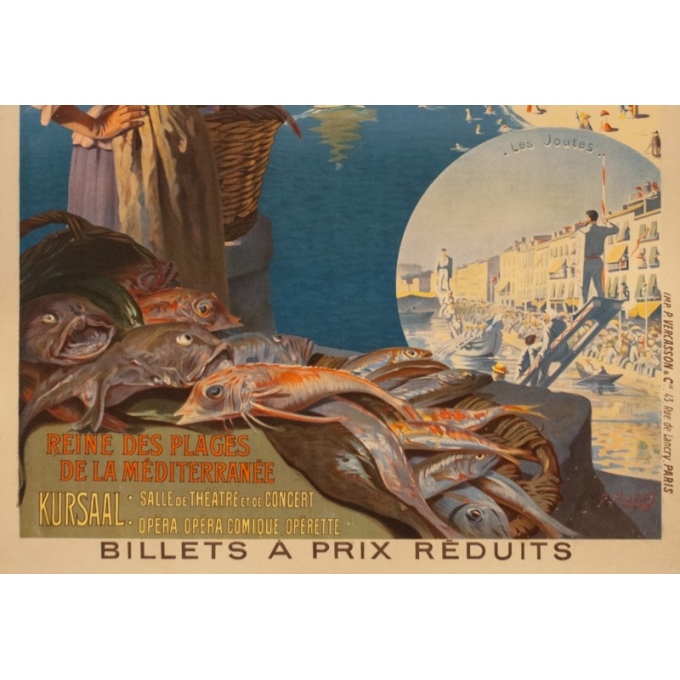 Vintage travel poster - Roussy - Circa 1910 - Cette Sètes Languedoc PLM - 41.9 by 29.5 inches - 3