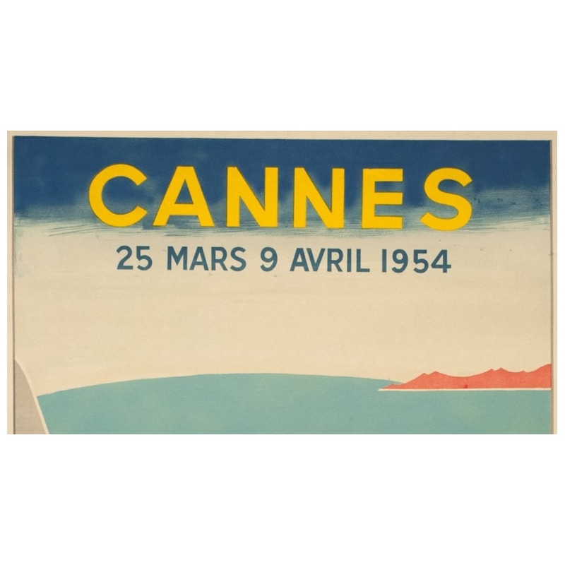 Vintage poster Festival De Cannes by Piva 1954