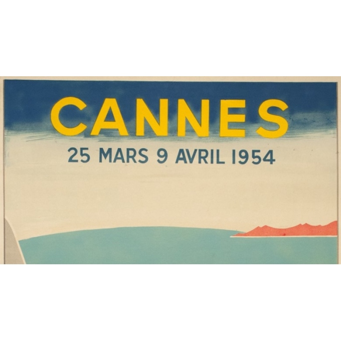 Affiche ancienne originale - Piva - 1954 - Festival De Cannes - 97 par 61 cm - 2