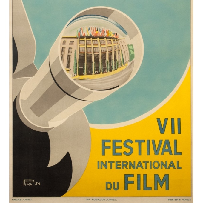 Affiche ancienne originale - Piva - 1954 - Festival De Cannes - 97 par 61 cm - 3