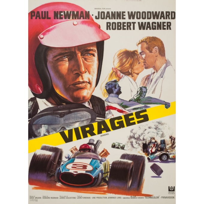 Original vintage movie poster - Ousserko - 1969 - Virages Paul Newman F1 - 31.5 by 22.8 inches