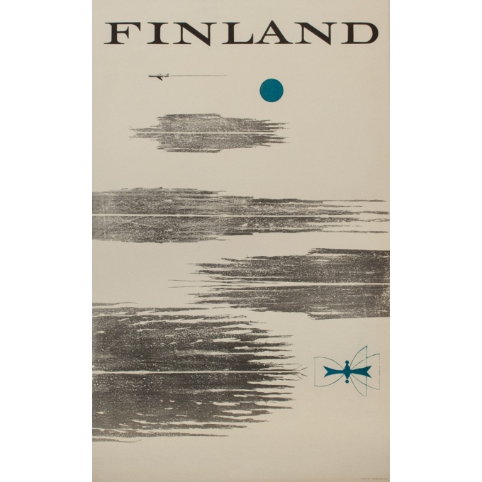 Affiche ancienne de voyage - 1961 -  Finlande - 101 par 62 cm