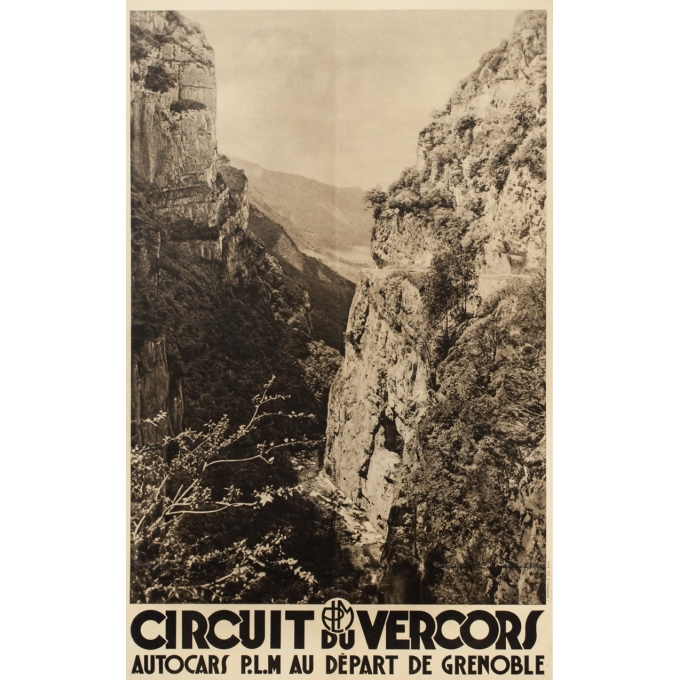 Affiche ancienne de voyage - Circa 1920 - Circuit Du Vercors - 100 par 62 cm