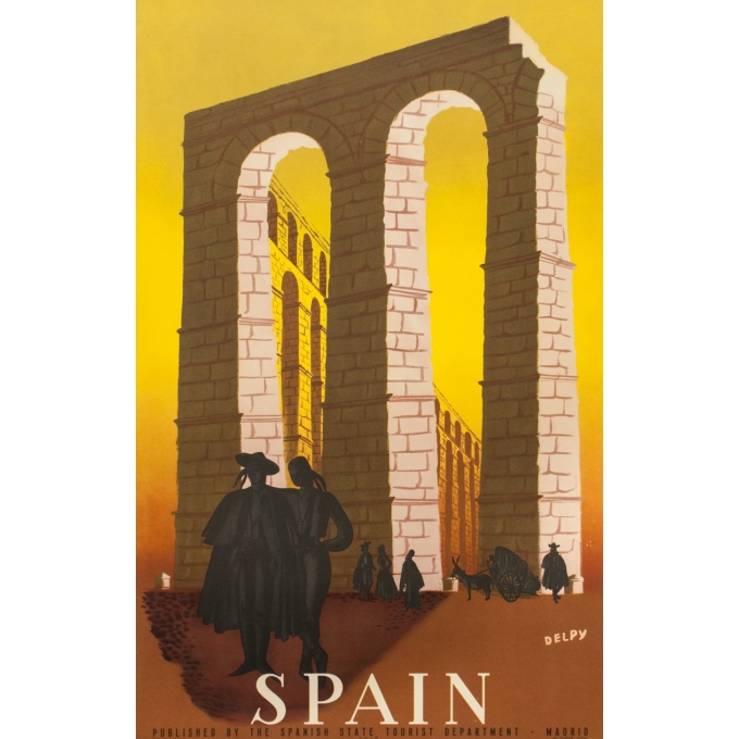 Vintage travel poster - Delpy - Circa 1950 - Spain - 38.4 by 24.4 inches