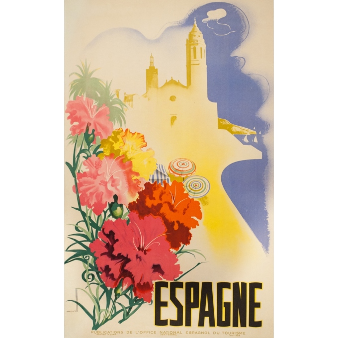 Affiche ancienne de voyage - Movelle - Circa 1950 - Espagne Andalousie - 100 par 61.5 cm