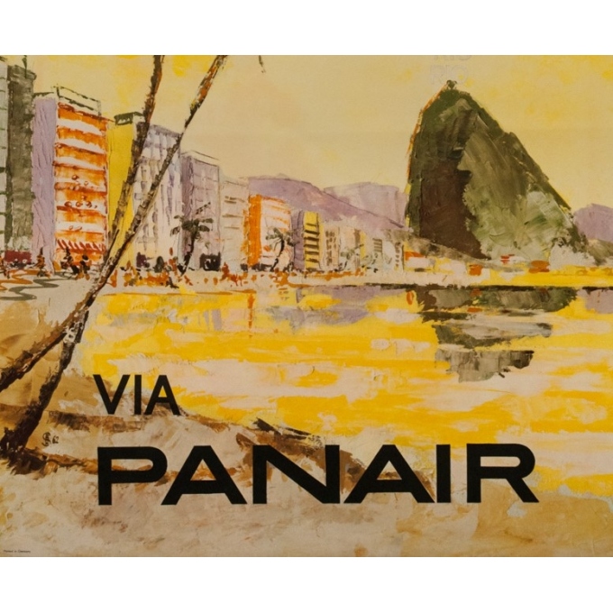 Affiche ancienne de voyage - SBH - 1962 - Rio via Panair - 100 par 63.5 cm - 2