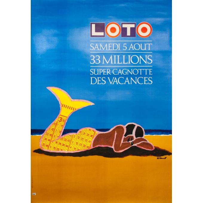 Affiche ancienne de publicité - Villemot - 1989 - Loto - 169 par 117.5 cm