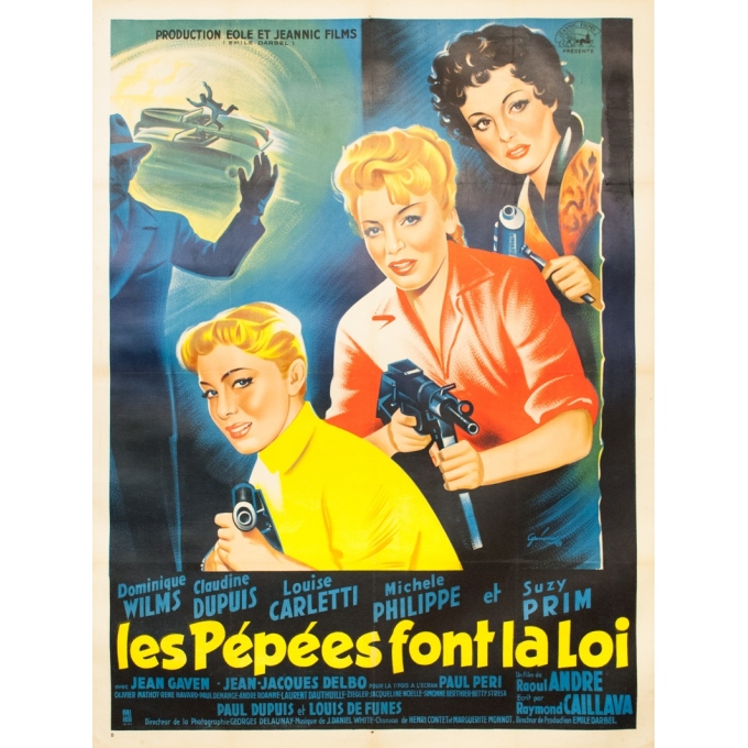 Vintage movie poster Les Pépées Font La Loi Circa 1950 by Grinson