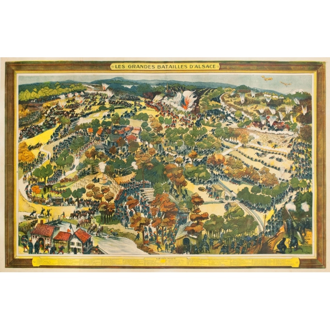 Affiche ancienne - Auglay - Circa 1920 - Les Grandes Batailles D'Alsace - 154 par 102 cm