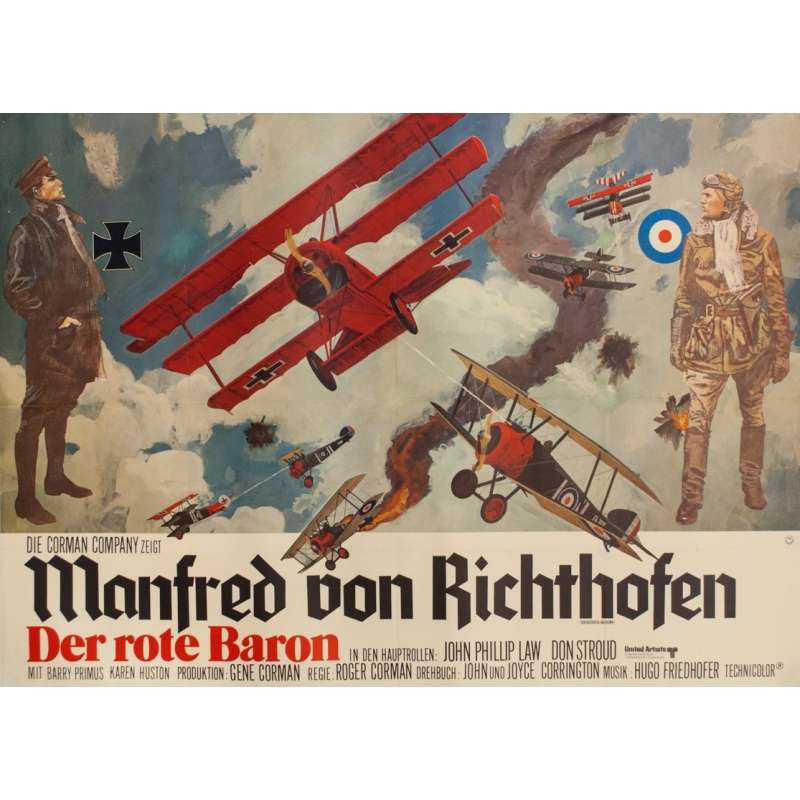 Vintage movie poster Manfred Von Richthofen - German version from 1971
