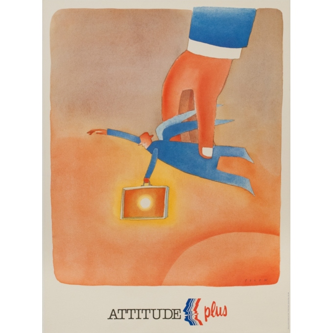 Vintage travel poster - Follon - 1986 - Attitude Plus - 31.5 by 23 inches