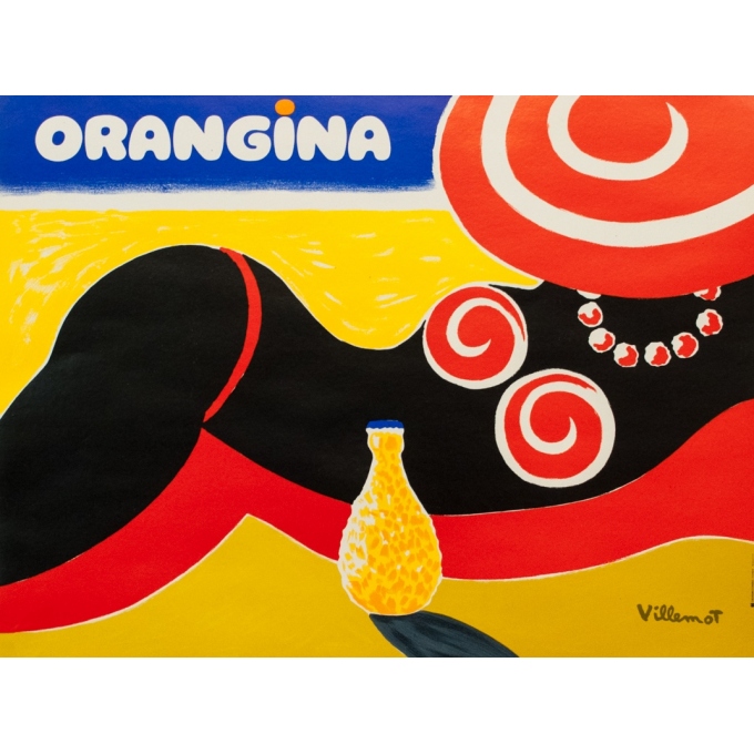 Affiche Originale De Publicité Orangina De Villemot 1986 