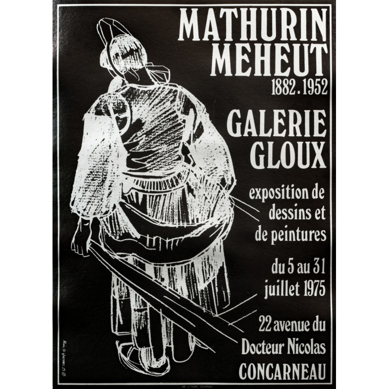 Affiche ancienne Mathurin Meheut Concarneau par Alain Le Quernec 1975