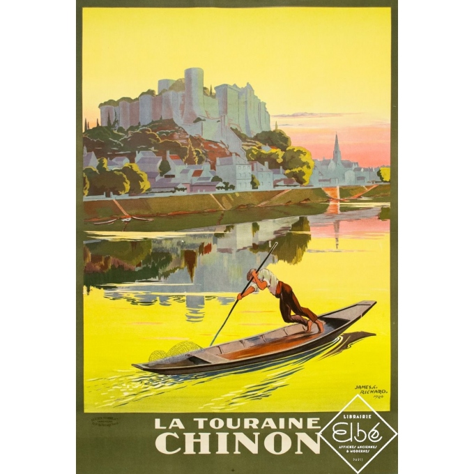 Affiche ancienne de voyage - James. C.Richard - 1926 - La Tourraine - Chinon - 101.5 par 70 cm