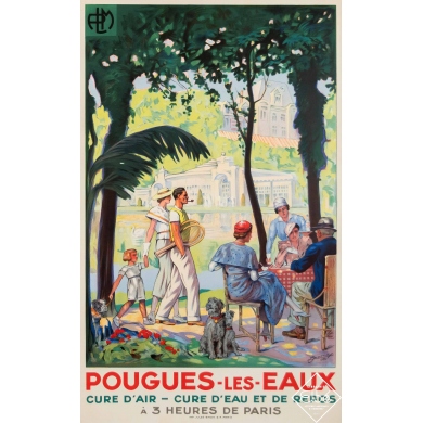 Vintage poster – Pougues-les-Eaux, la plus coquette des stations thermales,  PLM – Galerie 1 2 3