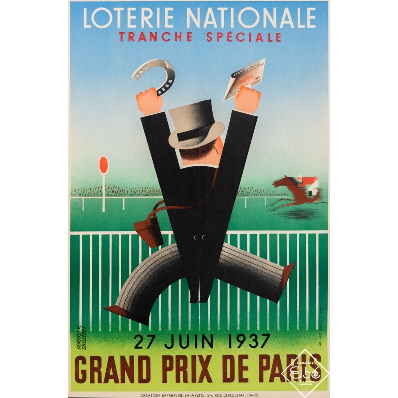 Vintage poster Loterie Nationale - Grand Prix de Paris 1937
