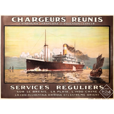 Vintage Boat Poster, Ship Poster Classics of France, Italian and French  Boat Posters