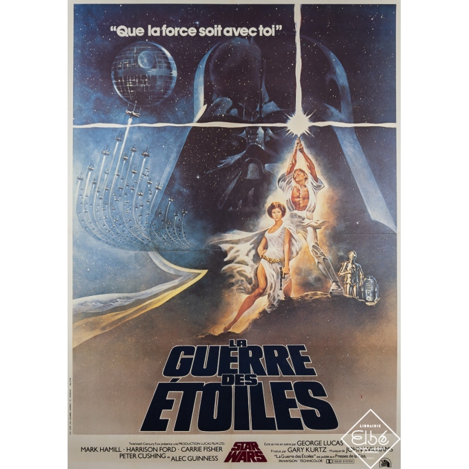 Affiche ancienne de film - La Guerre de Etoiles - Star Wars - Que la force soit avec toi - 1977 - 160 par 120 cm