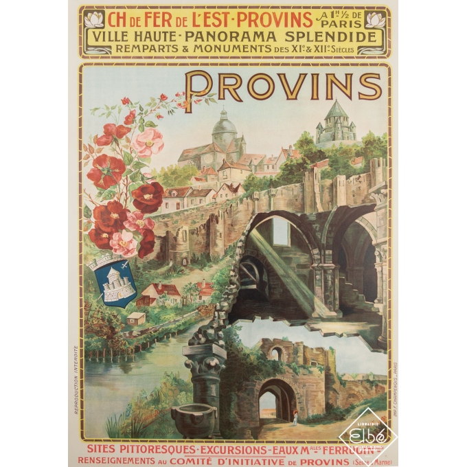 Vintage poster Provins Chemins de Fer de l'Est 1910