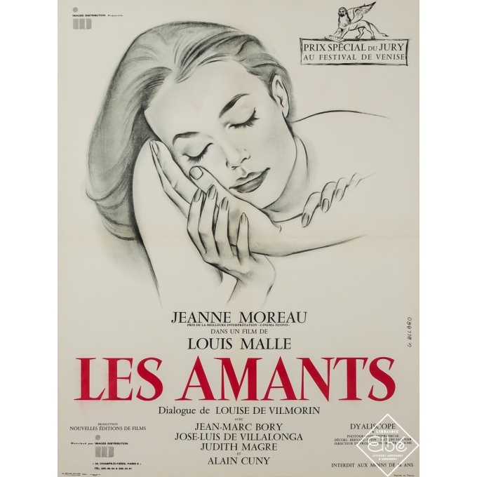 Vintage movie poster - Les Amants - G. Allard - 1958 - 31.5 by 23.6 inches