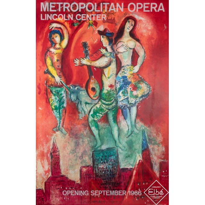 Affiche Ancienne Metropolitan Opera Lincoln Center De Marc Chagall 1966