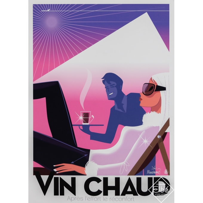 Vintage travel poster - Vin Chaud 08/65 - Monsieur Z - Circa 2010 - 27.6 by 19.7 inches