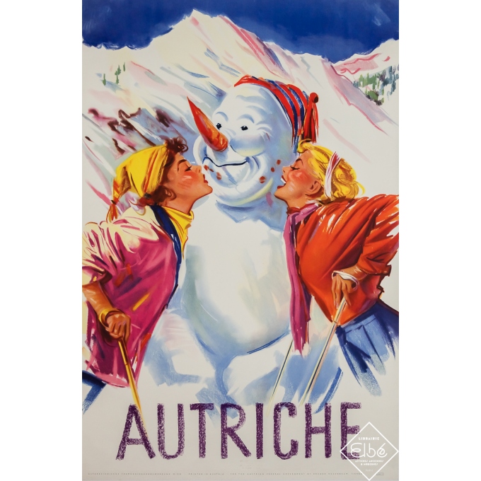 Affiche ancienne de voyage - Autriche - Circa 1950 - 94.5 par 63 cm