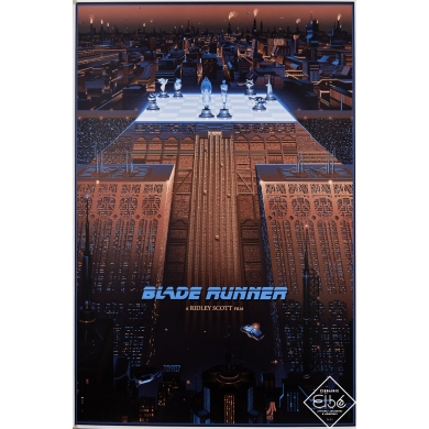 Silkscreen poster by Laurent Durieux 2023 - Blade Runner - Chessboard