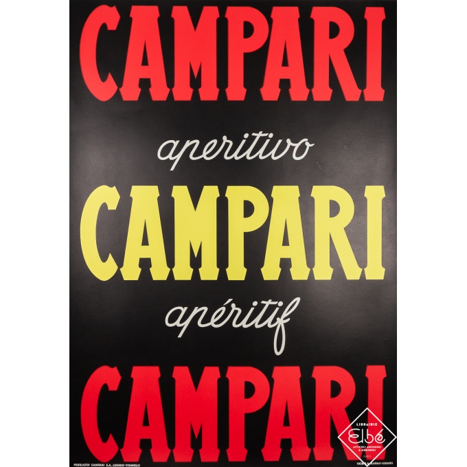 Vintage advertisement poster - Campari aperitivo - Circa 1950 - 50.4 by 36 inches