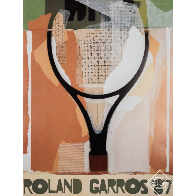 Affiche ancienne originale - Roland Garros 1987 - Gérard Titus-Carmel - 1987 - 75 par 57 cm