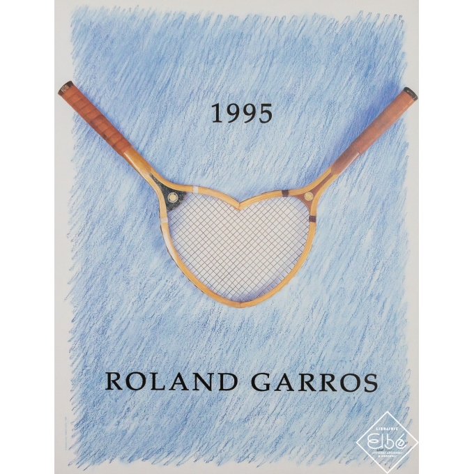 Affiche ancienne originale - Roland Garros 1995 - Donald Lipski - 1995 - 76 par 59 cm