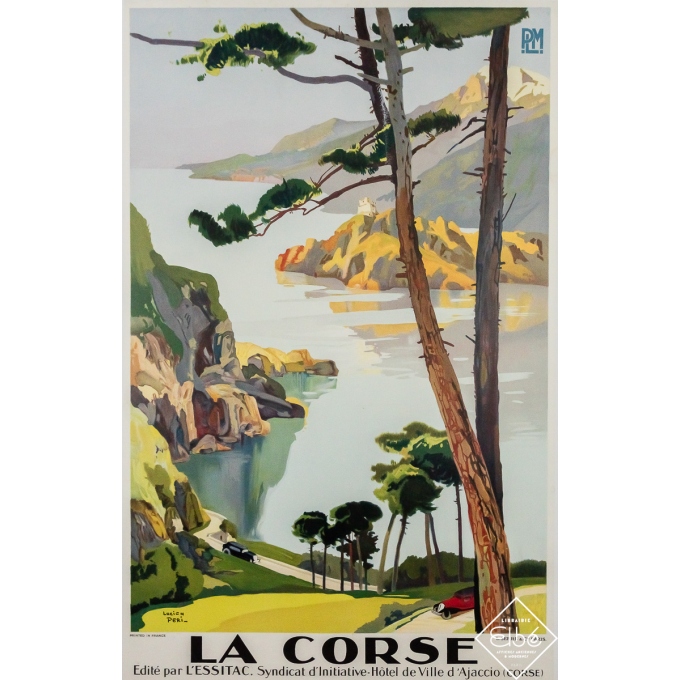 Affiche ancienne de voyage - La Corse - PLM - Lucien Peri - Circa 1930 - 100 par 63 cm